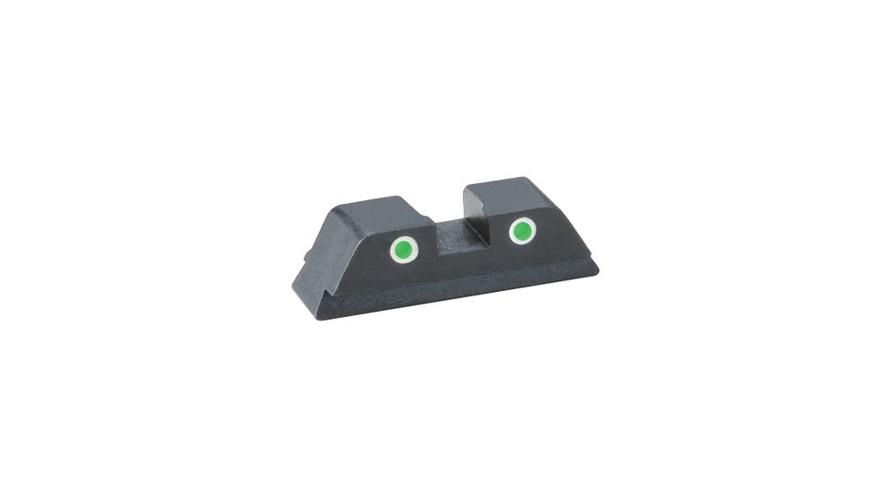Ameriglo Classic Tritium 2-Dot Rear Sight For Glock 42 Green With White Outline