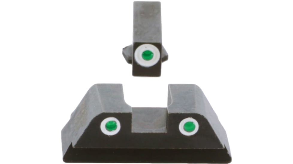 AmeriGlo Classic Tritium Sight Set for Glock, Model 42/43/43X/48, Tritium Green, Black, GL430