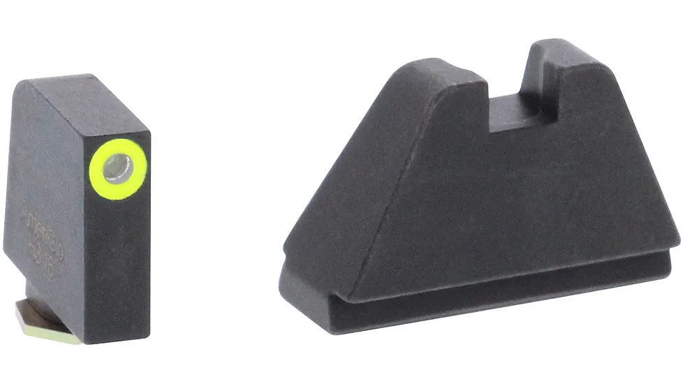 AmeriGlo Glock 2XL Tritium Night Sight Suppressor/Optic Height Set, Tall Green Tritium 3 dot sight set black outlines