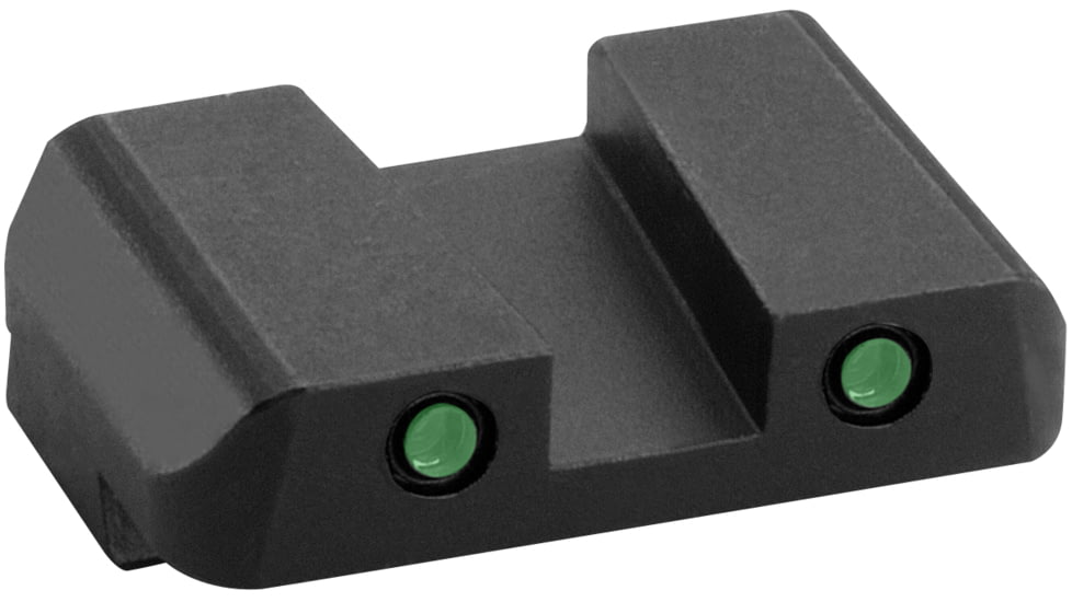 AmeriGlo Glock Standard Steel Rear Pistol Sights, Rear Only, Green Tritium Lamp 2-dot Black Outlines .248 H .160 Sq Notch fits MOS slide, GL-392R