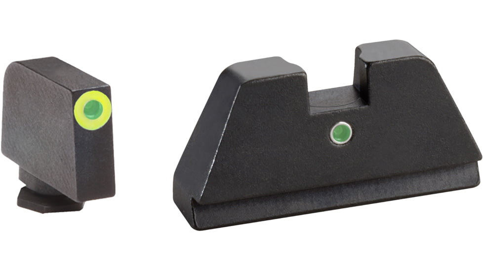 AmeriGlo Glock Tritium Night Sight Suppressor/Optics Height Sight, XL Tall Green tritium Lamp LumiGreen outline front, Single green tritium dot rear .315in F .394in R, XL, up to 0.284in DH, GL-391