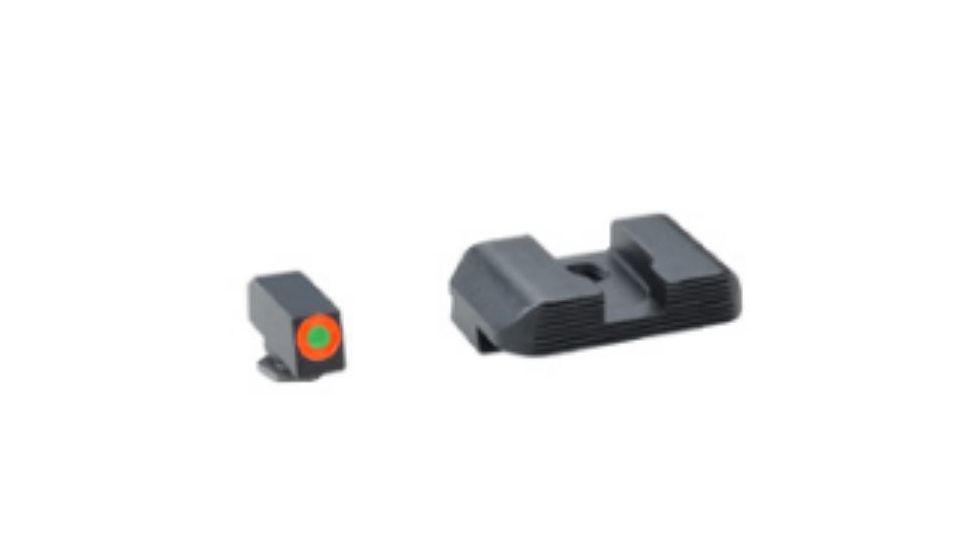 Ameriglo Hackathorn Night Set For Glock 43 Orange Outline Front Black Rear