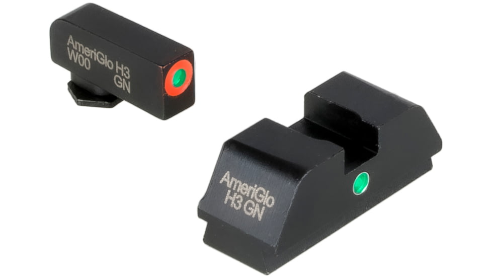 AmeriGlo i-Dot Night Sight Set for Walther PDP w/Green Tritium Orange Outline Front/ i-Dot Rear, WA-201