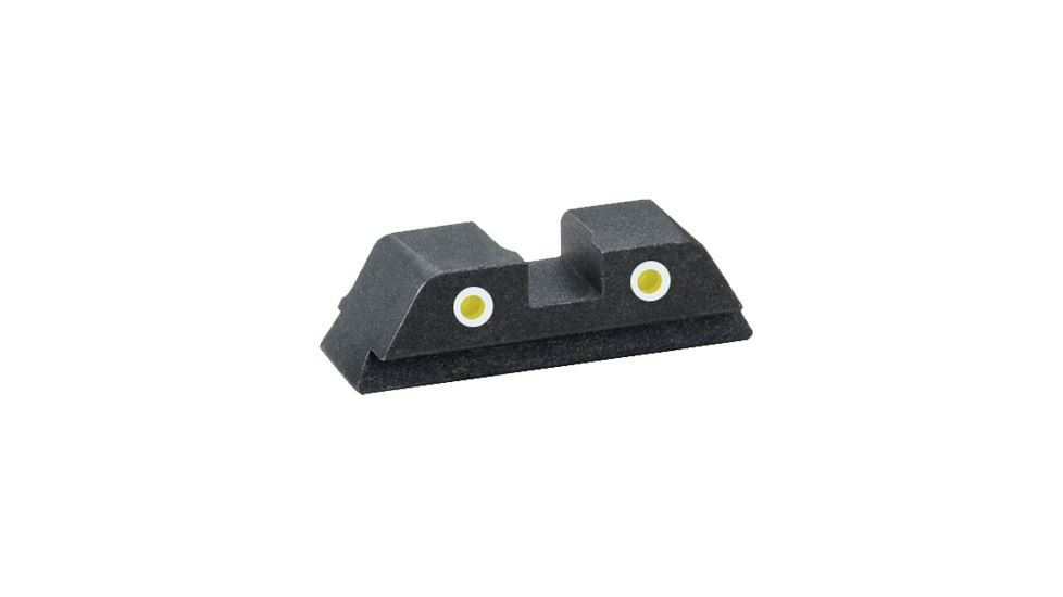 Ameriglo Night Sights - Classic Style - Yellow REAR Only - .256 inch Height, Fits For Glocks 17,19,22,23,24,26,27,33,34,35,37,38,39 GL-115R