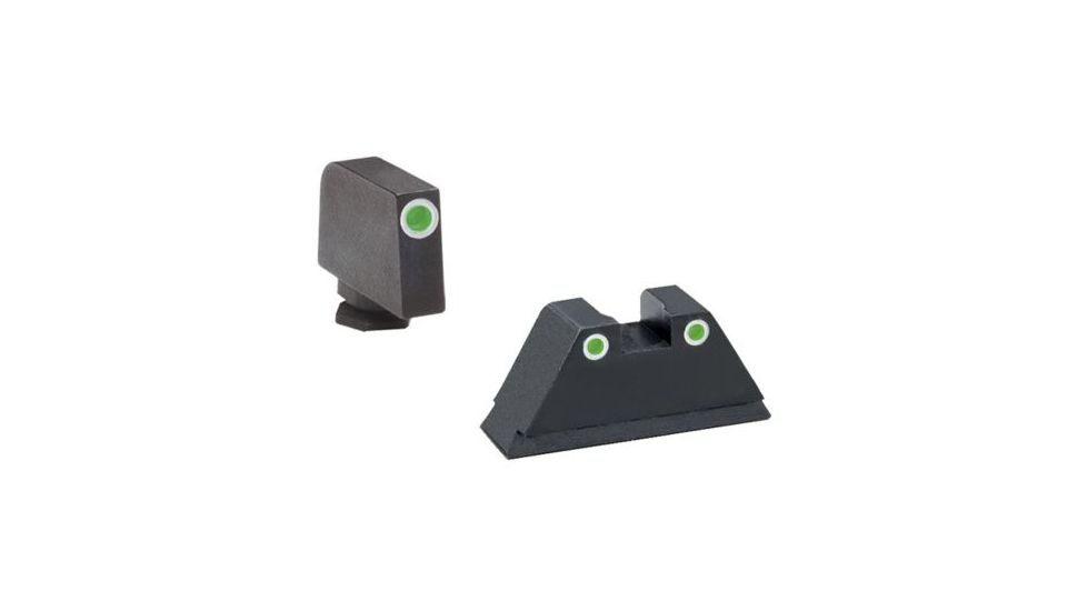 Ameriglo Night Sight Set - Tall Suppressor Style - Green Front / Green Rear - All For Glock Models GL-329