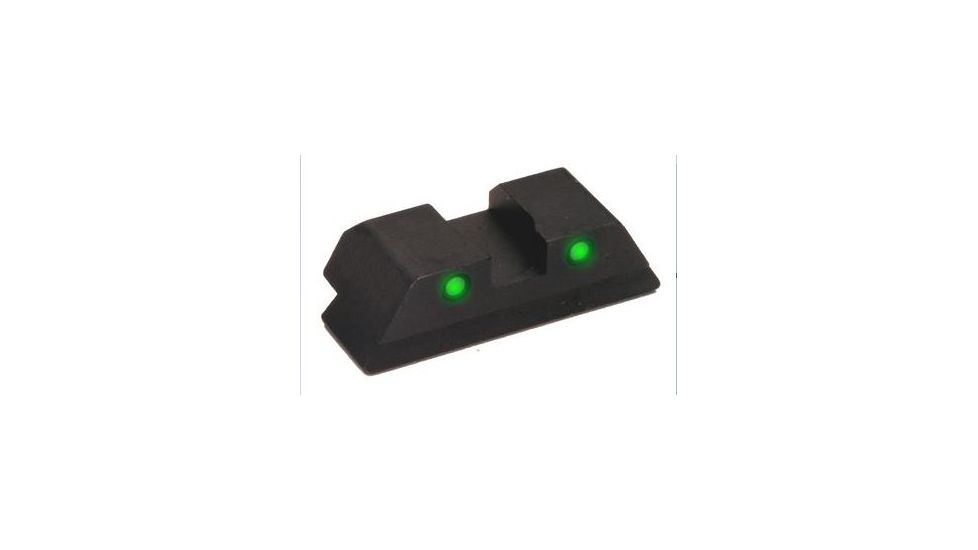 Ameriglo Night Sights - Operator Style - Green REAR Only w/ Black Outlines, Fits Glocks 17,19,22,23,24,26,27,33,34,35,37,38,39 GL-146R