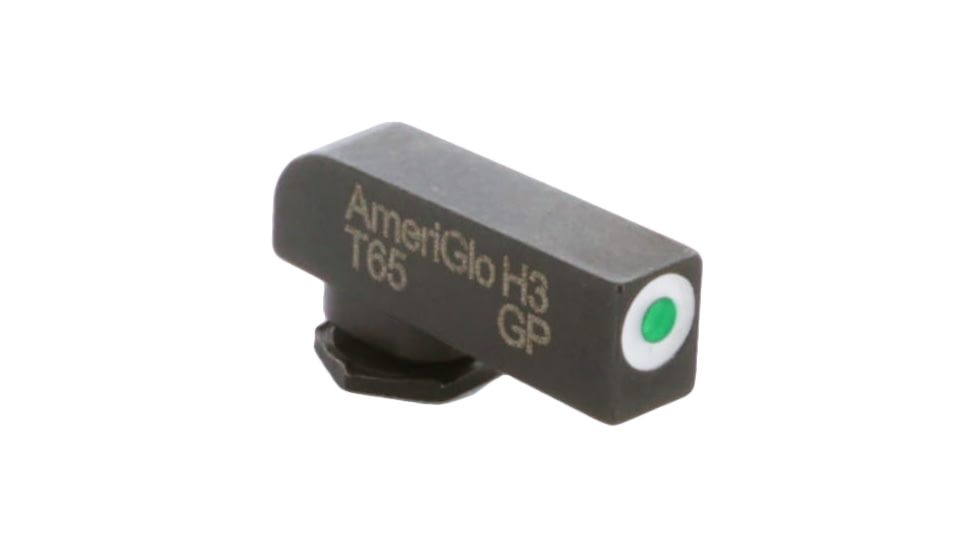 Ameriglo Night Sight, FRONT Only - Green w/ White Outline - For Glocks, .165 Height GL-112T