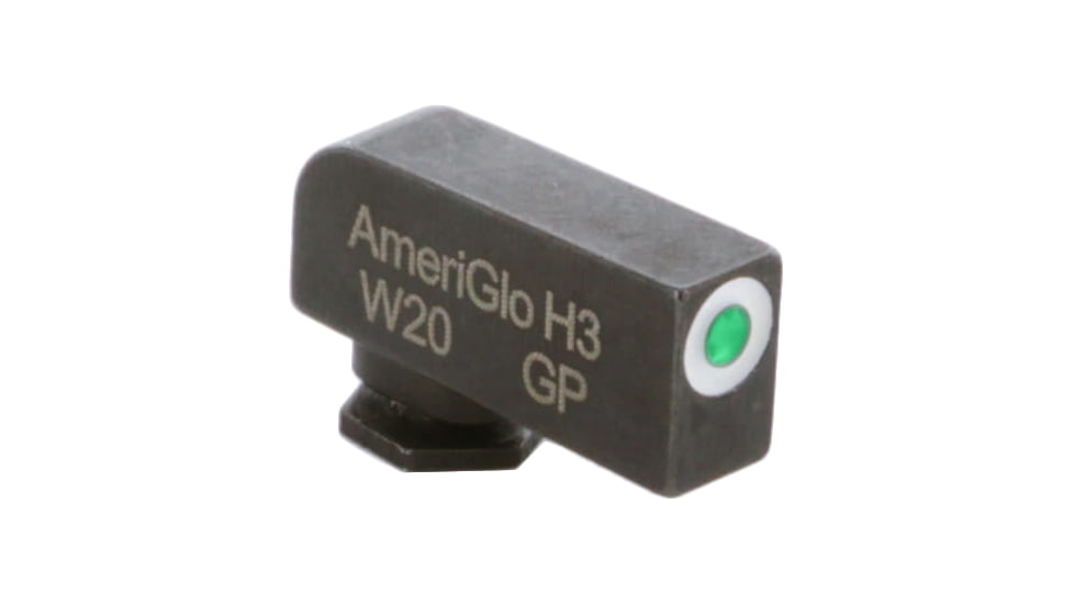Ameriglo Night Sight, FRONT Only - Green w/ White Outline - For Glocks, .200 Height GL-112-200