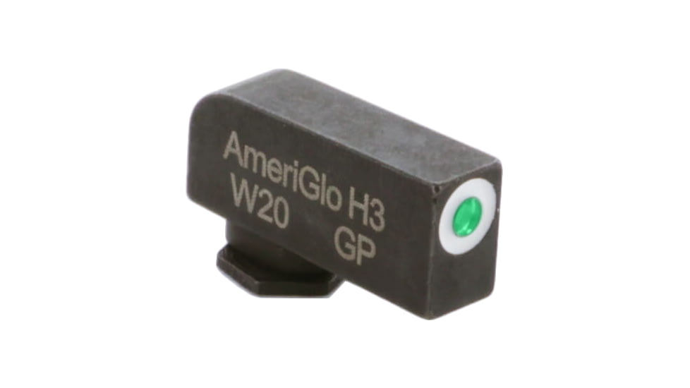 Ameriglo Night Sight, FRONT Only - Green w/ White Outline - For Glocks, .220 Height GL-112-220