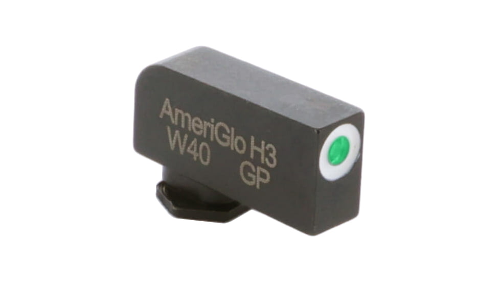 Ameriglo Night Sight, FRONT Only - Green w/ White Outline - For Glocks, .240 Height GL-112-240