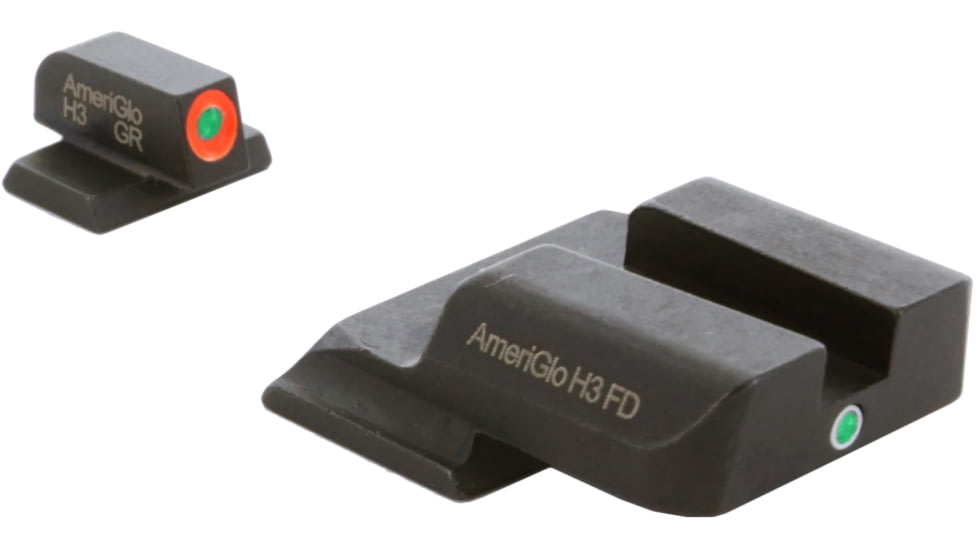 Ameriglo Pro I-dot Set Smith &amp; Wesson M&amp;P Front Is ProGlo Green Tritium With Orange Outline Single Dot Green Rear Sight