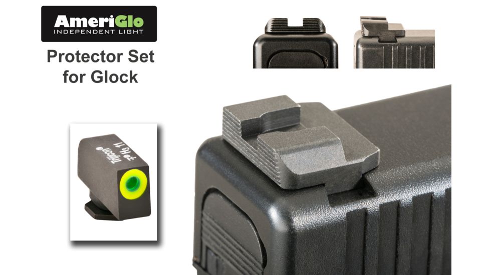 Ameriglo Protector Fits Glock Sight Set, Green-Black GL-701