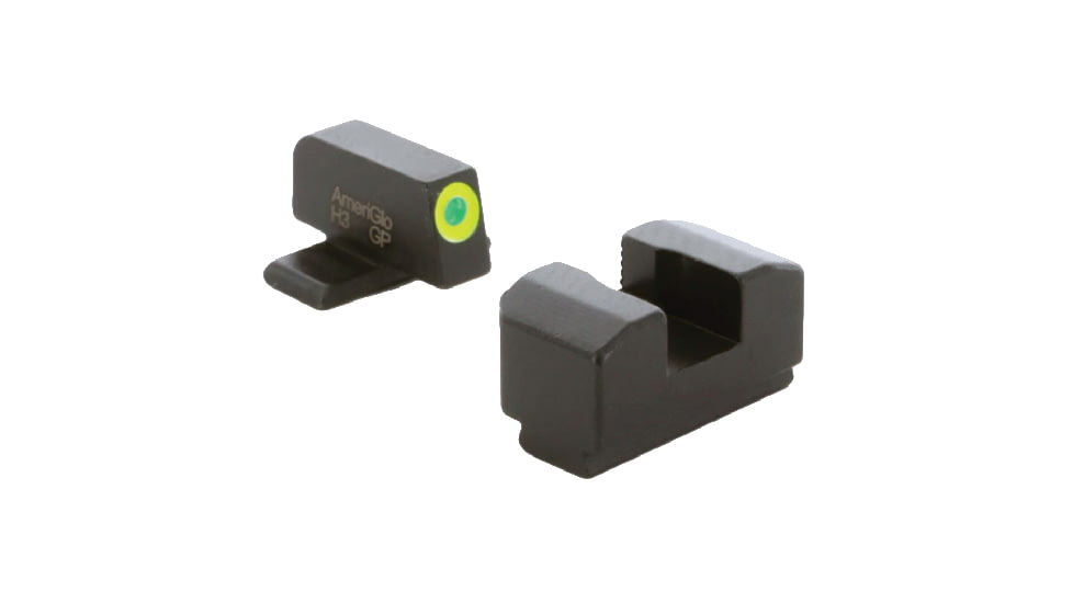 AmeriGlo Protector Sight Set for Springfield Hellcat OSP w/Green Tritium LumiGreen Outline Front/ Black Serrated Rear, SA-534