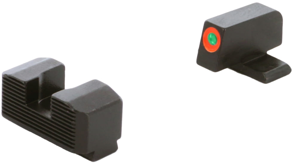 AmeriGlo Protector Sight Set for Springfield Hellcat OSP w/Green Tritium Orange Outline Front/ Black Serrated Rear, SA-434