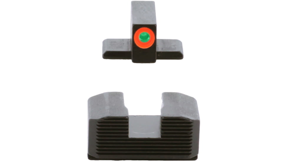 AmeriGlo Protector Sight Set for Springfield Hellcat OSP w/Green Tritium Orange Outline Front/ Black Serrated Rear, SA-434