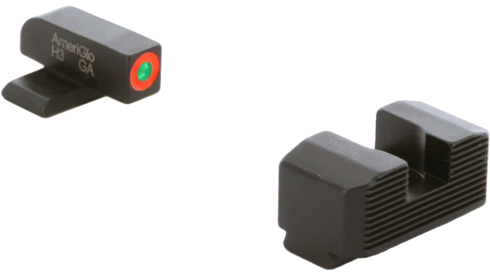 AmeriGlo Protector Sight Set for Springfield Hellcat w/Green Tritium Orange Outline Front/ Black Rear, SA-433