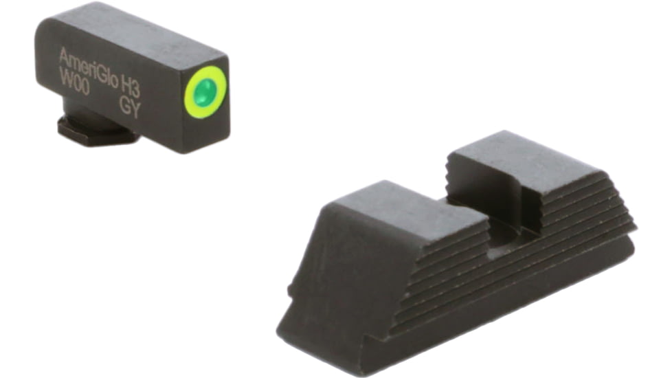 AmeriGlo Protector Sight Set for Walther PDP w/Green Tritium LumiGreen Outline Front/ Black Serrated Rear, WA-533