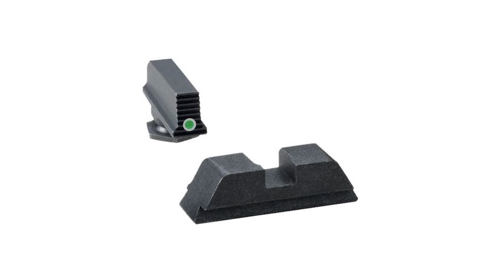 Ameriglo DEFOOR Night Sight Tactical Sets, Serrated Front Flat Rear, for Glock 20,21,29,30,31,32,36,40,41, Green, GT-516