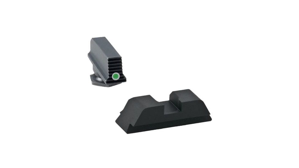 Ameriglo DEFOOR Night Sight Tactical Sets, Serrated Front Flat Rear, for Glock 42,43,43X, Green, GT-517