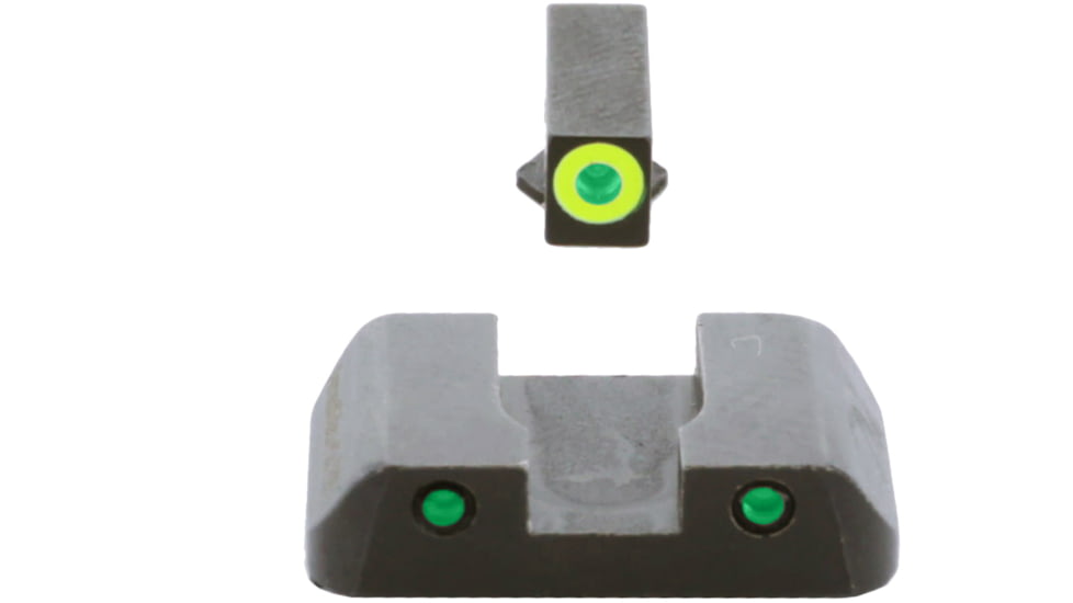 AmeriGlo Spartan 3 Dot Night Sights for Glock 20/21/29/30/31/32/36/40/41 w/Green Tritium LumiGreen Outline Front/ Green Tritium Black Outline Rear, GL-548