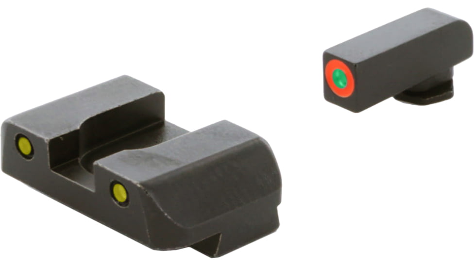AmeriGlo Spartan Tactical Operator Sights for Glock, ProGlo, Orange Circle Front and Pro Op Rear, Yellow, GL-447