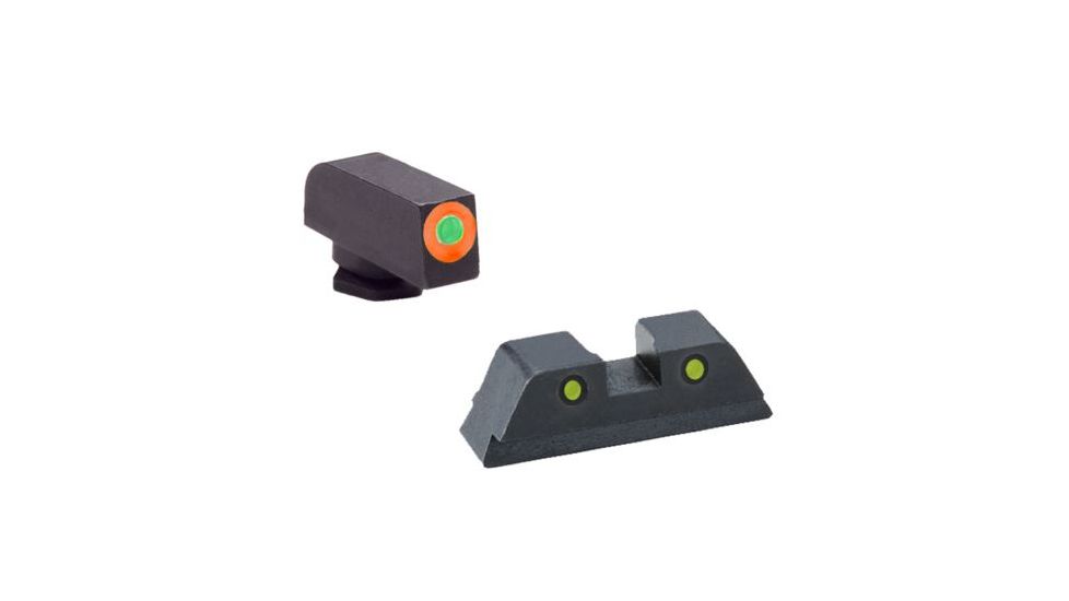 Ameriglo Tritium front and rear sights, orange yellow GL-451