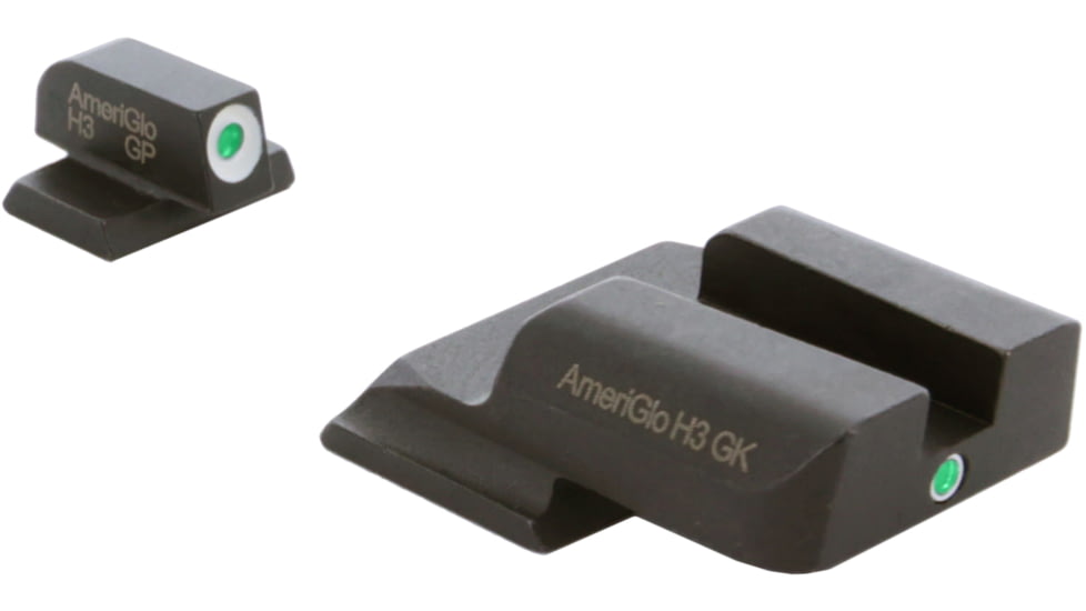AmeriGlo Tritium Front and Rear Sights MP Shield 2 Dot night Sight set GRN, GRN SW-141