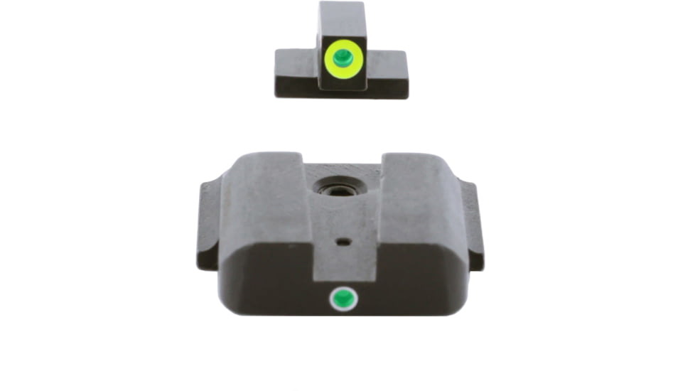 AmeriGlo Tritium Front and Rear Sights MP Shield 2 Dot night Sight set ProGlo Front with LumiLime Outline, GRN single Dot Rear SW-345