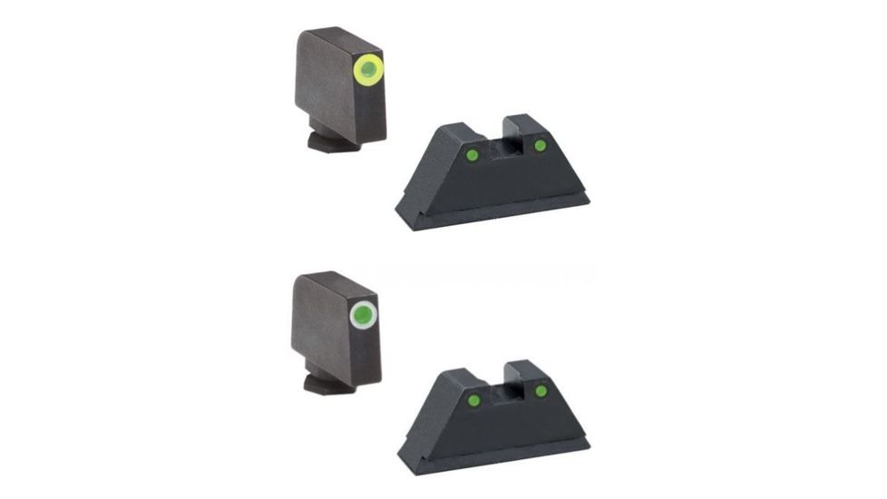 Ameriglo Tritium Front Rear Tall Suppressor Set, Black, Green