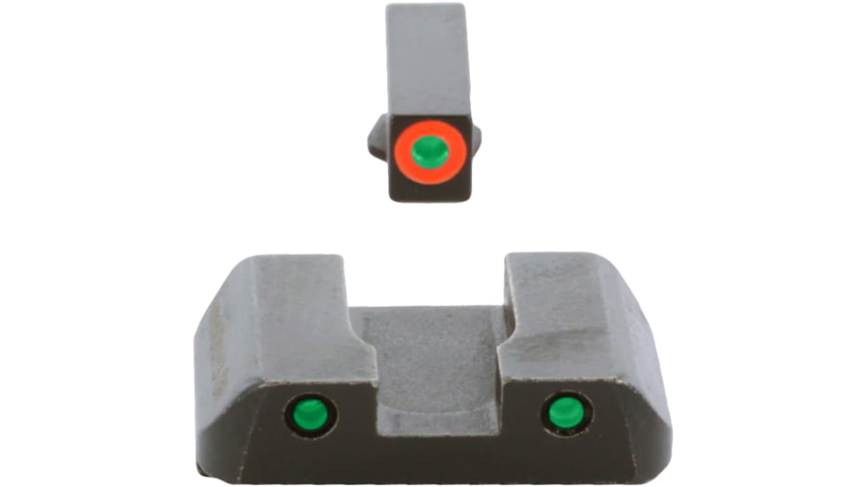 AmeriGlo Tritium Front Tritium Rear For Glock 20 ProGlo, Orange Circle Front and Pro Op Rear, Green GL-448