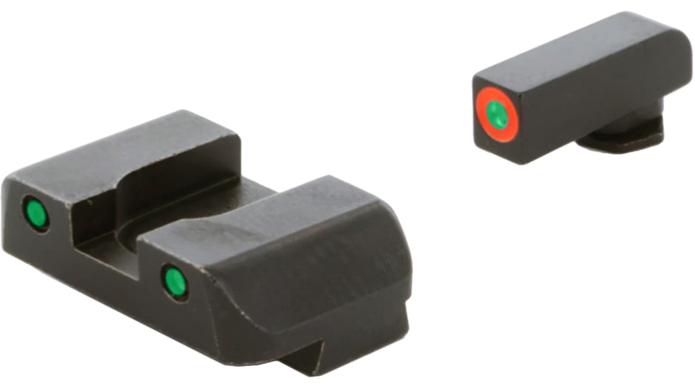 AmeriGlo Tritium Front Tritium Rear For Glock 20 ProGlo, Orange Circle Front and Pro Op Rear, Green GL-448