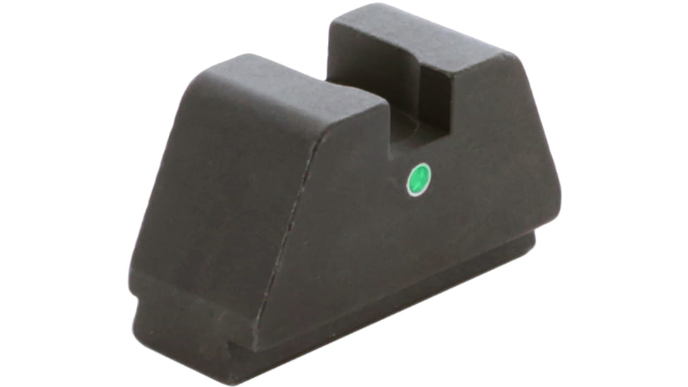 AmeriGlo Tritium Rear Sights for Glock w/Green Tritium Single Dot No Outline .451in H .165in Sq Notch, i-Dot, GL-143R