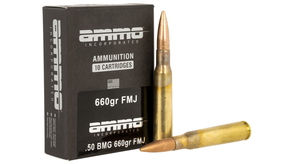Ammo Inc 50BMG660FMJA10 Incorporated Hunting 50 BMG 660 Gr Full Metal Jacket FM