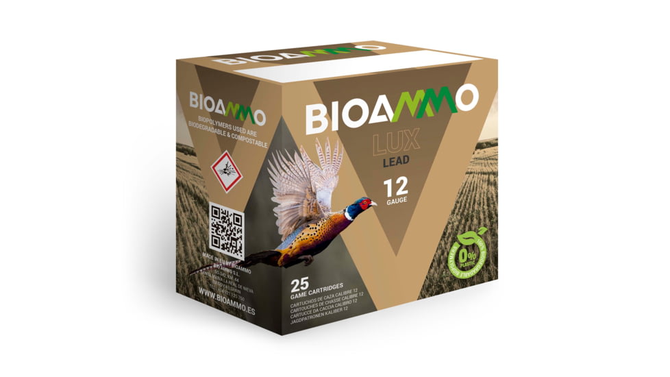 BioAmmo Lux Hunt 12 Gauge 1 1/8oz 2.75in 9 Lead Shot Centerfire Shotgun Ammo, 25 Rounds, BL32-90