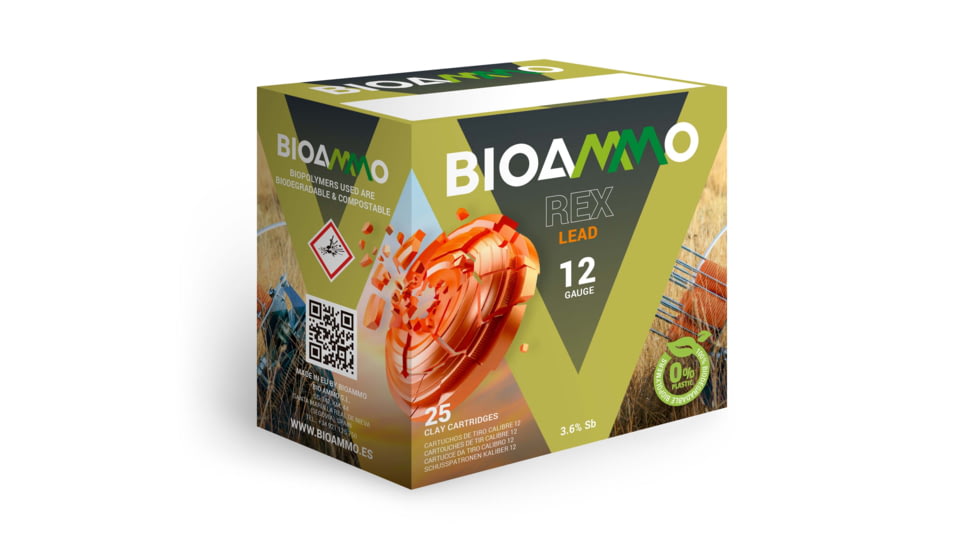 BioAmmo Rex Clay 12 Gauge 1oz 2.75in 8 Lead Shot Centerfire Shotgun Ammo, 25 Rounds, BR2880