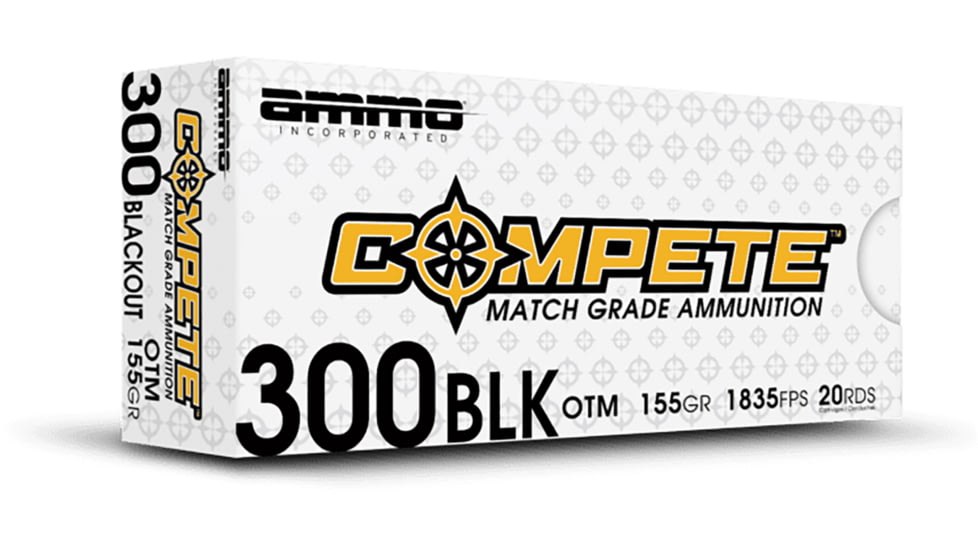 Ammo Inc Compete 300Blackout 155gr Open Tip Match 20 Per Box/10 Case