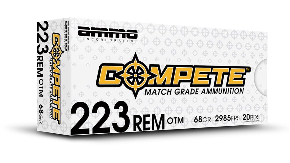 Ammo, Inc.  Compete OTM 223 REM 68 Grain Open Tip Match  Brass Cased Rifle Ammo, 20 Round, 223068-OTM-A20