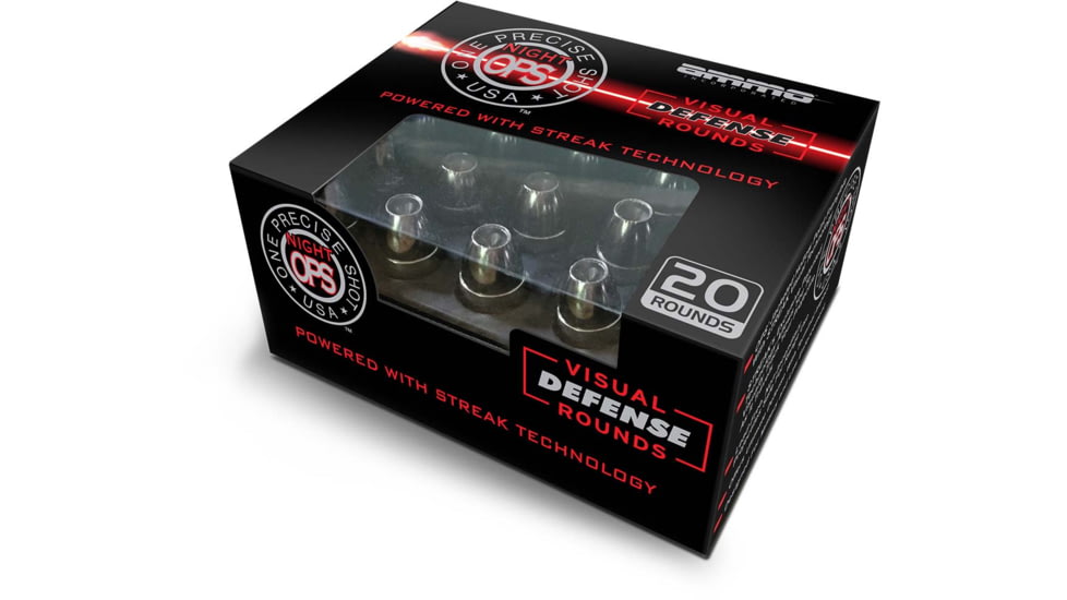 Ammo, Inc. Night OPS .40 S&amp;W 105 grain Hollow Point Frangible Brass Cased Centerfire Pistol Ammo, 20 Rounds, 40105HPF-STRK-RED