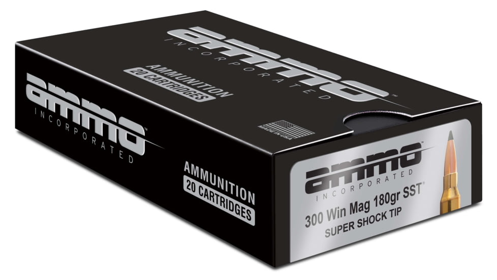 Ammo, Inc. Signature .300 Winchester Magnum 180 Gr Super Shock Tip Brass Cased Rifle Ammo, 20 Rounds, 300WM180SST-A20