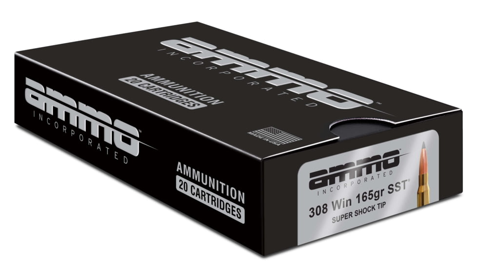 Ammo, Inc. Signature 308 Winchester 165 Grain SST Brass Case Rifle Ammo, 20 Rounds, 308165SST-A20