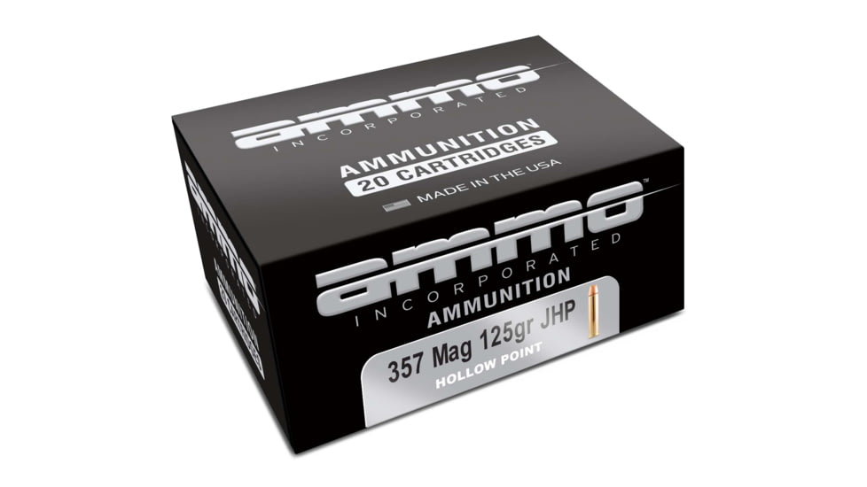 Ammo, Inc. Signature .357 Magnum 125 grain Jacketed Hollow Point Brass Cased Centerfire Pistol Ammo, 20 Rounds, 357125JHP-A20