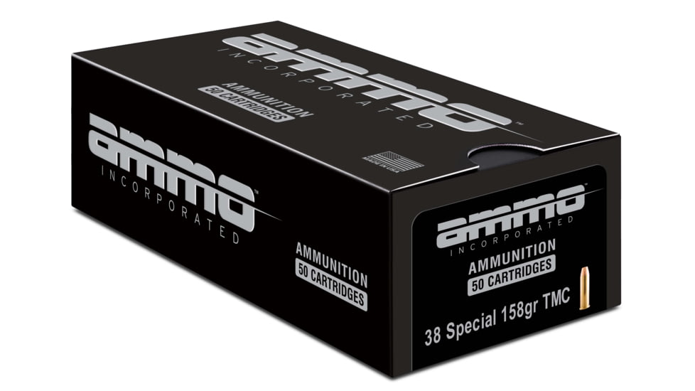 Ammo, Inc. Signature .38 Special 158 Gr Total Metal Case Brass Cased Pistol Ammo, 50 Rounds, 38158TMC-A50