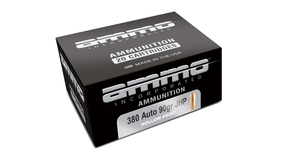 Ammo, Inc. Signature .380 ACP 90 grain Jacketed Hollow Point Brass Cased Centerfire Pistol Ammo, 20 Rounds, 380090JHP-A20