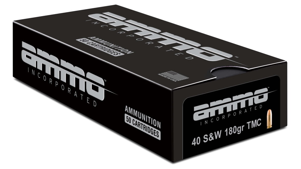 Ammo, Inc. Signature .40 S&amp;W 180 grain Total Metal Jacket Brass Cased Centerfire Pistol Ammo, 50 Rounds, 40180TMC-A50