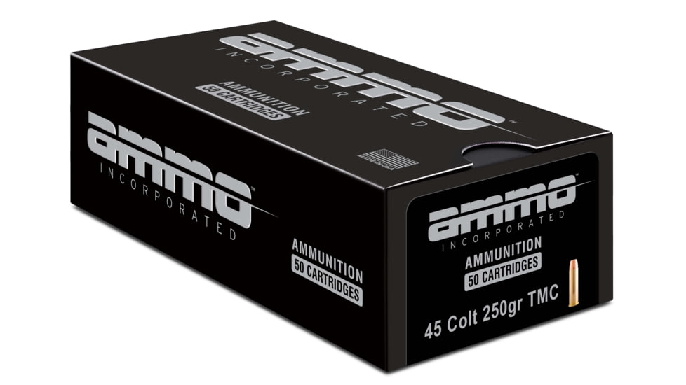 Ammo, Inc. Signature .45 Colt 250 grain Total Metal Jacket Brass Cased Centerfire Pistol Ammo, 50 Rounds, 45C250TMC-A50