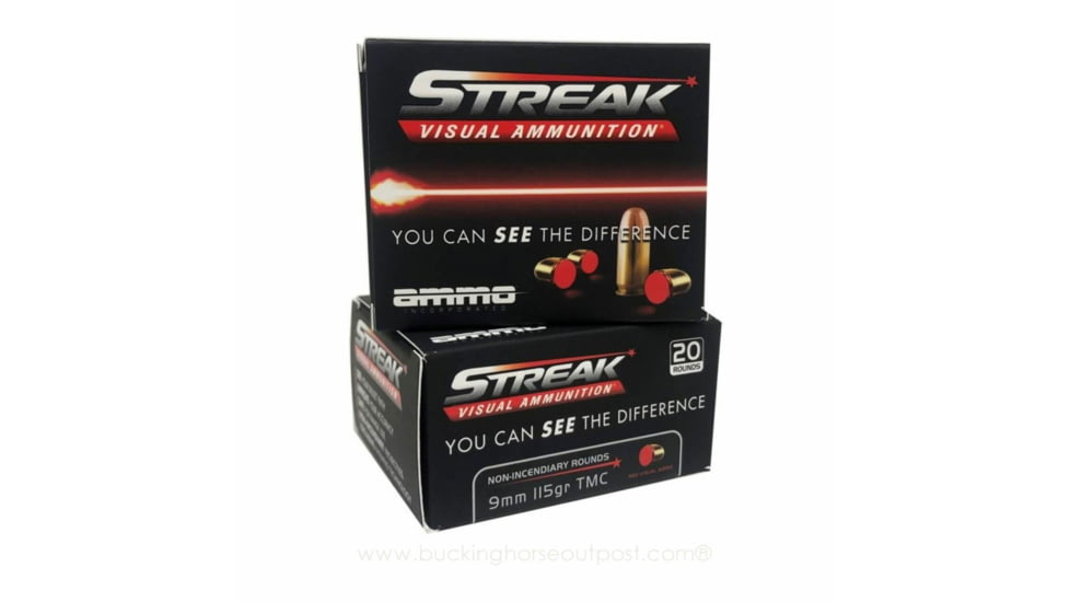 Ammo, Inc. Steak 9mm 115 Grain Red Brass Cased Centerfire Pistol Ammo, AMMO9115TMCSTRKRED