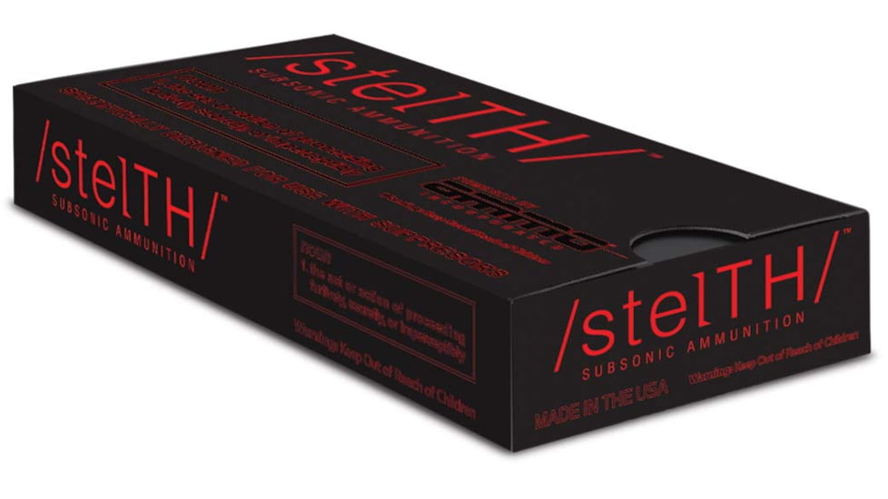 Ammo, Inc. StelTH 9mm Luger 165 grain Total Metal Jacket Brass Cased Centerfire Pistol Ammo, 50 Rounds, 9165TMC-STL