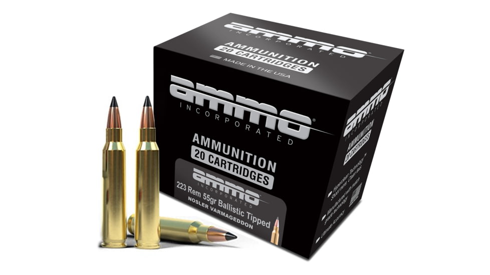 Ammo, Inc. Varmageddon .223 Rem 55 Grain Ballistic Tipped Centerfire Rifle Ammo, 20 Rounds, 223055VG-A20