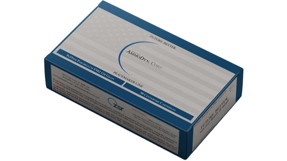 9mm Parabellum 124 grain Full Metal Jacket Brass Cased Pistol Ammo, 50 Rounds, NSN 1305.27.070.5342