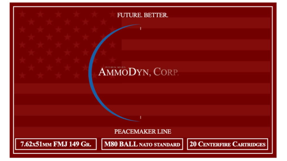 7.62x51mm NATO 149 Grain Full Metal Jacket Brass Cased Rifle Ammo, 20 Rounds, NSN 1305.27.070.5345
